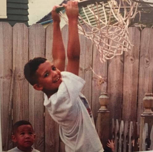 Childhood picture of Davon Wade with his brother, Devin Booker.